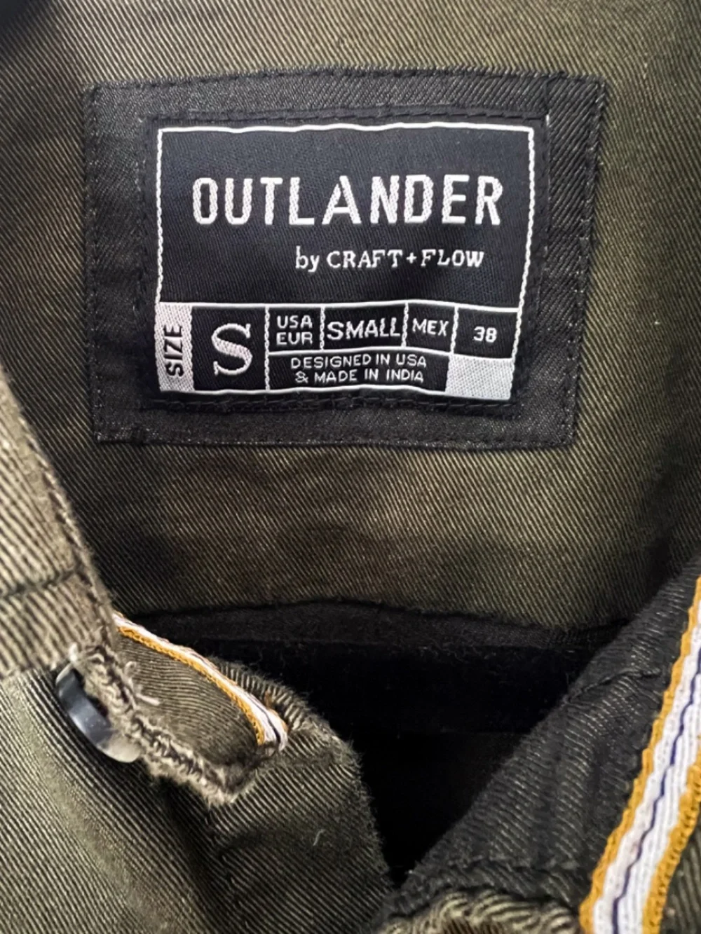 Olive Utility Button Up Shirt Men's Small Cotton Blend  Military Gorpcore Green